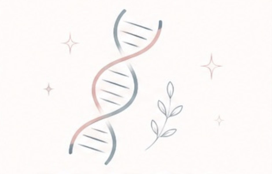 NIPT genetics test illustration with DNA helix