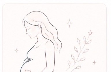 Peace of mind illustration with pregnant silhouette