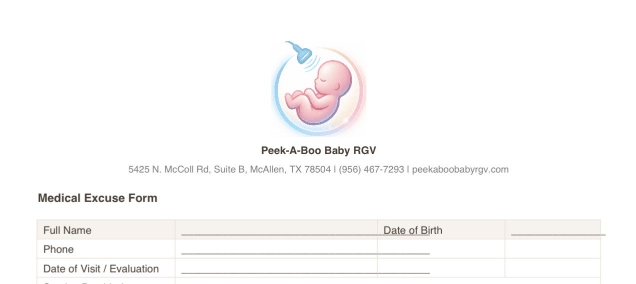 Proof of Pregnancy form